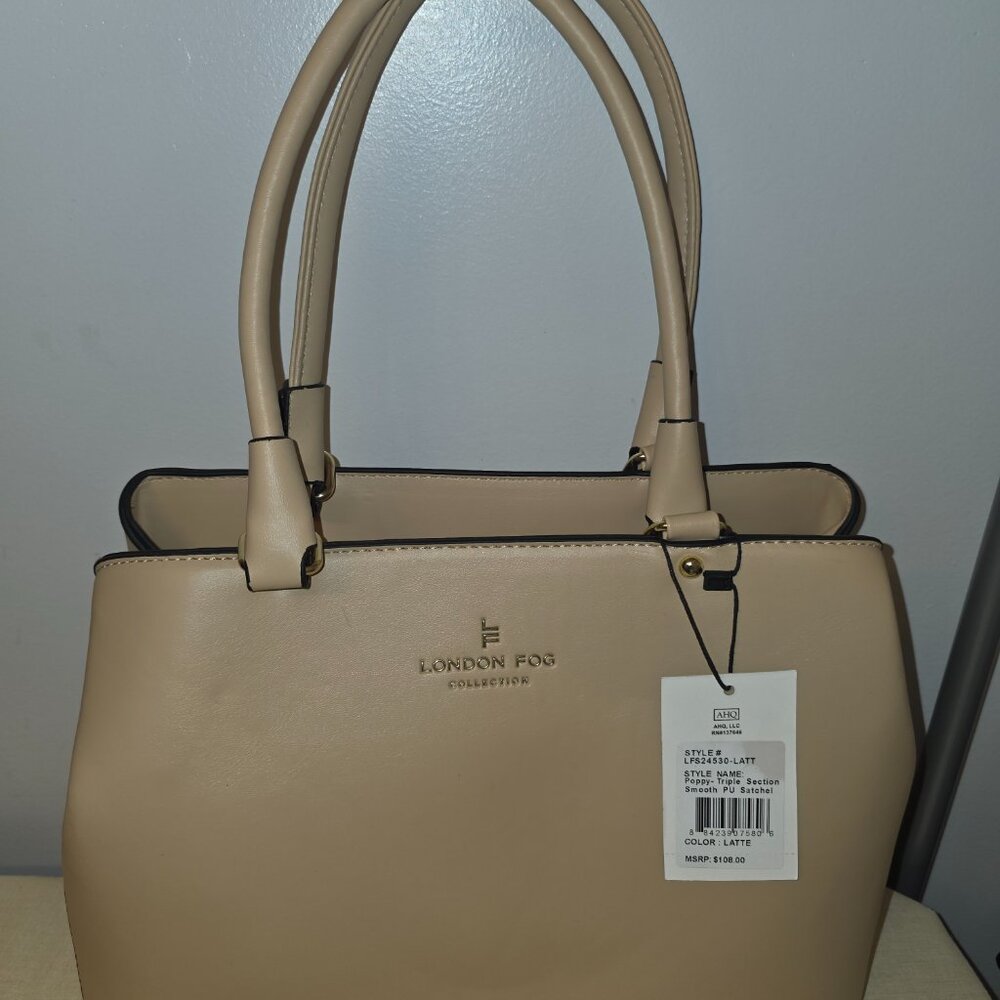 New with Tag London Fog Latte colored Satchel